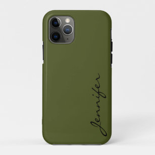 Army green color background iPhone 11 pro case
