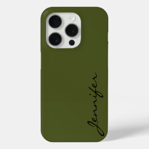 Army green color background iPhone 15 pro case