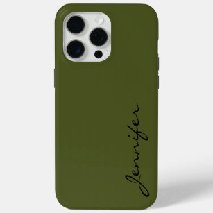 Army green color background iPhone 15 pro max case