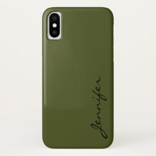 Army green color background iPhone XS case