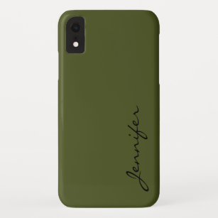 Army green color background iPhone XR case