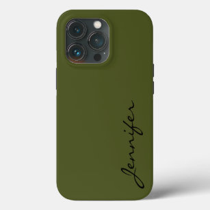 Army green color background iPhone 13 pro case