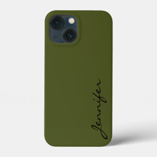Army green color background iPhone 13 mini case
