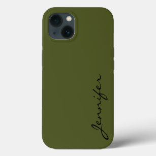 Army green color background iPhone 13 case