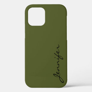 Army green color background iPhone 12 pro case