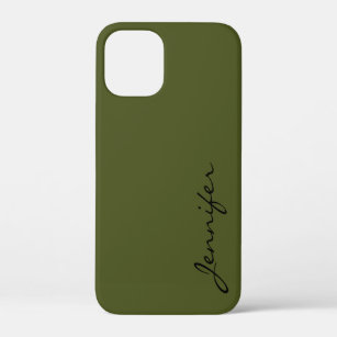 Army green color background iPhone 12 mini case