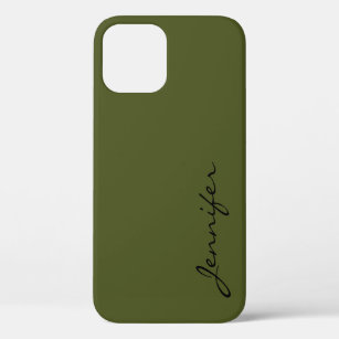 Army green color background iPhone 12 case