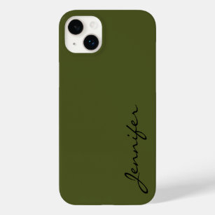 Army green color background Case-Mate iPhone 14 plus case