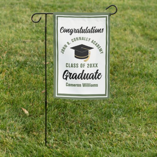 Army Green Congratulations Graduate 2024 Custom Garden Flag