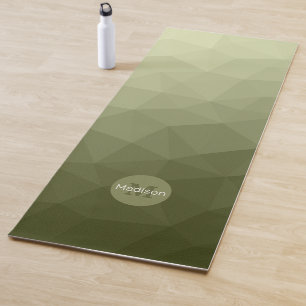Army green cool geometric mesh pattern Monogram Yoga Mat