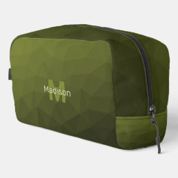Army green geometric mesh pattern Monogram Dopp Kit