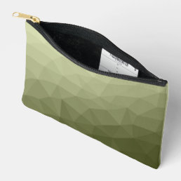 Army green gradient geometric mesh pattern accessory pouch