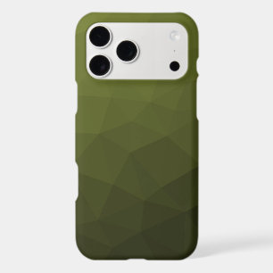 Army green gradient geometric mesh pattern iPhone 17 pro max case