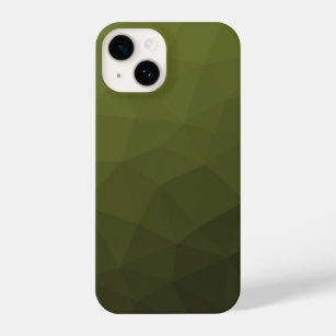 Army green gradient geometric mesh pattern iPhone 14 case