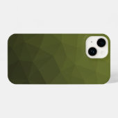 Army green gradient geometric mesh pattern iPhone case (Back Horizontal)