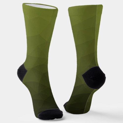 Army green gradient geometric mesh pattern socks
