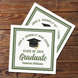 Army Green Graduate Military Graduation Party Napkins