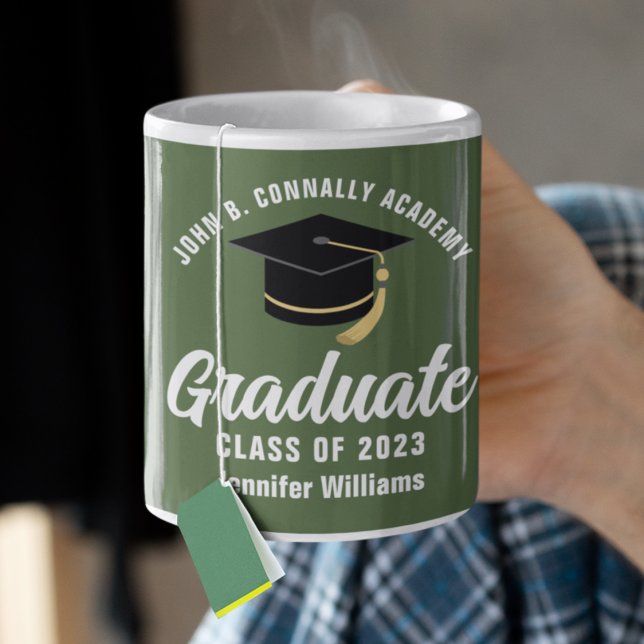 Army Green Graduate Personalized Graduation Coffee Mug (Creator Uploaded)