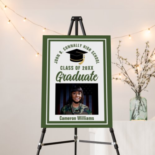 Army Green Graduate Photo Custom Graduation Party Foam Board