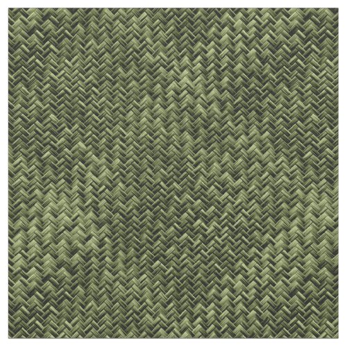 Army Green Graphic Basket Weave Geometric Pattern Fabric