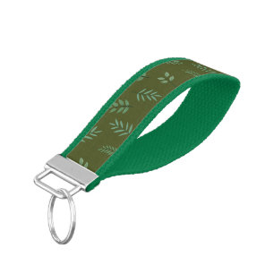 Army Green Leaf Keychain – Stylish Wristlet Gift