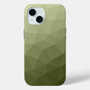 Army  green light gradient geometric mesh pattern iPhone 15 case