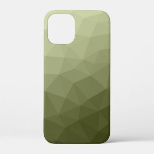 Army  green light gradient geometric mesh pattern iPhone 12 mini case