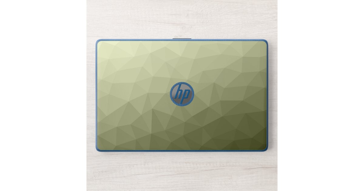 Army green light gradient geometric mesh pattern HP laptop skin | Zazzle