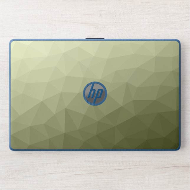 Army  green light gradient geometric mesh pattern HP laptop skin (Front)