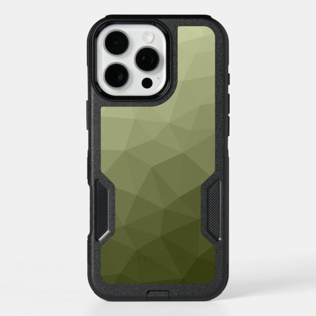 Army  green light gradient geometric mesh pattern otterbox iPhone case (Back)
