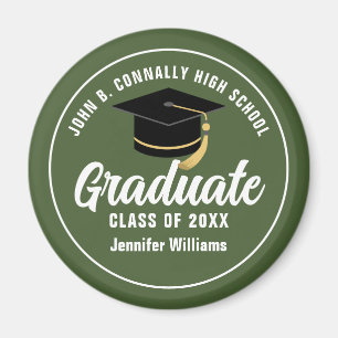 Army Green Military School Custom 2023 Graduation Magnet