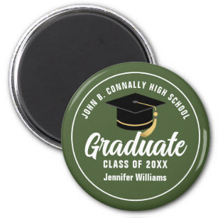Army Green Military School Custom 2024 Graduation Magnet