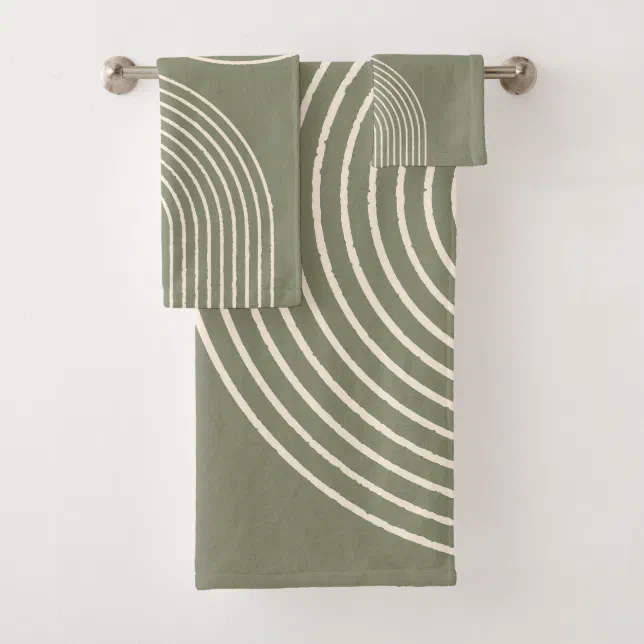 Army Green Minimalist Bath Towel Set Zazzle