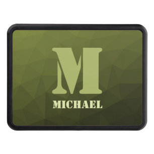 Army green olive geometric mesh pattern Monogram Hitch Cover