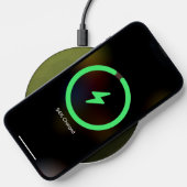 Army green olive geometric mesh pattern Monogram Wireless Charger (Phone)
