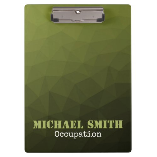 Army green olive geometric mesh pattern Your name Clipboard
