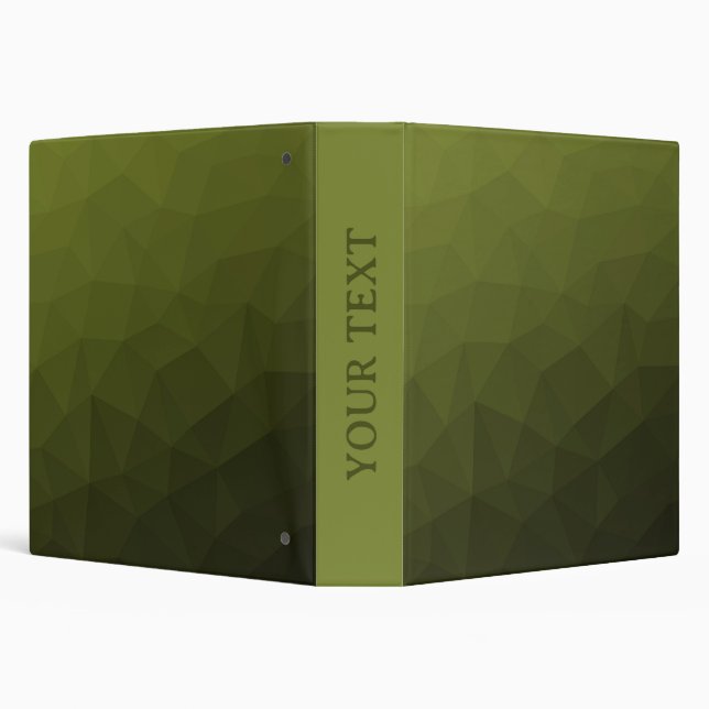 Army green olive geometric mesh pattern Your text 3 Ring Binder (Background)