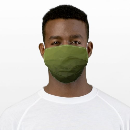 Army green olive gradient geometric mesh pattern adult cloth face mask