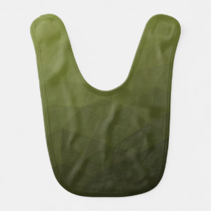 Army green olive gradient geometric mesh pattern baby bib