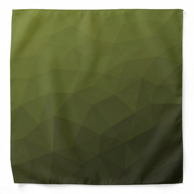 Army green olive gradient geometric mesh pattern bandana (Front)