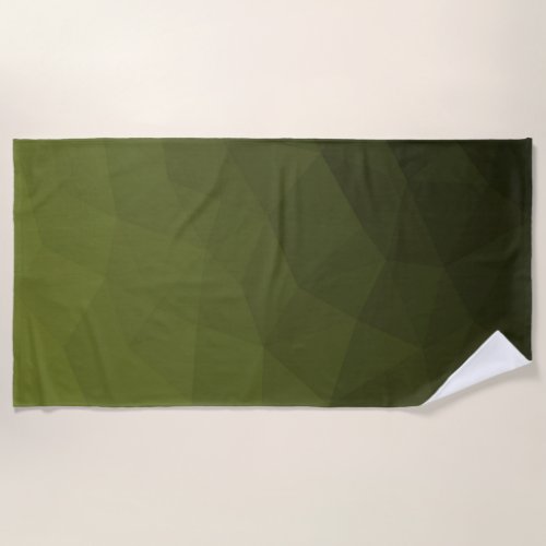 Army green olive gradient geometric mesh pattern beach towel