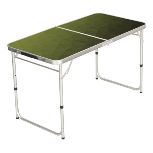 Army green olive gradient geometric mesh pattern beer pong table