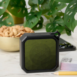 Army green olive gradient geometric mesh pattern bluetooth speaker