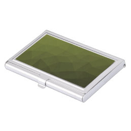 Army green olive gradient geometric mesh pattern business card case