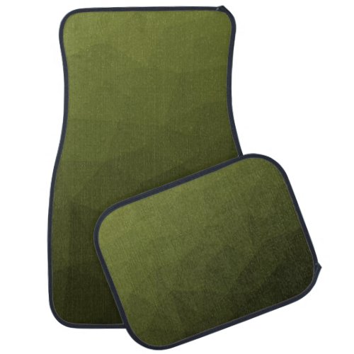 Army green olive gradient geometric mesh pattern car floor mat