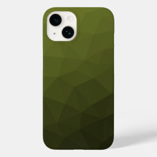 Army green olive gradient geometric mesh pattern Case-Mate iPhone 14 case