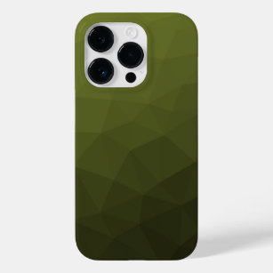 Army green olive gradient geometric mesh pattern Case-Mate iPhone 14 pro case