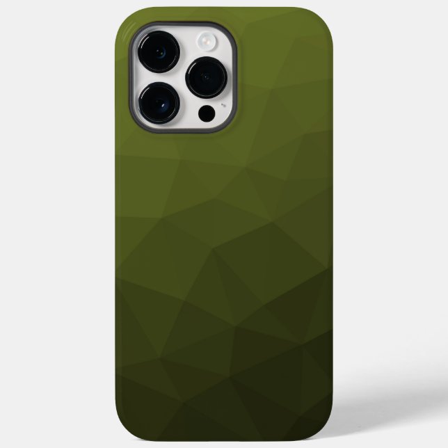 Army green olive gradient geometric mesh pattern Case-Mate iPhone case (Back)