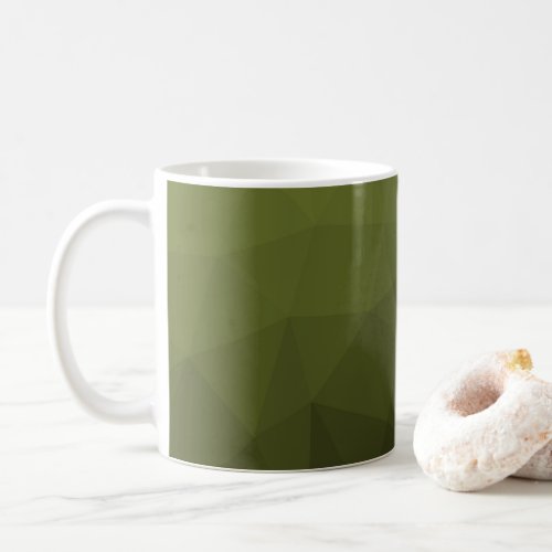 Army green olive gradient geometric mesh pattern coffee mug
