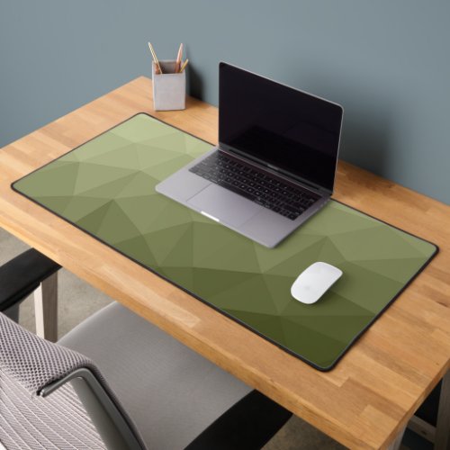 Army green olive gradient geometric mesh pattern desk mat
